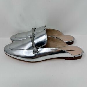 Kate Spade New York Laura Metallic Bit Leather Mule Silver Size 8
